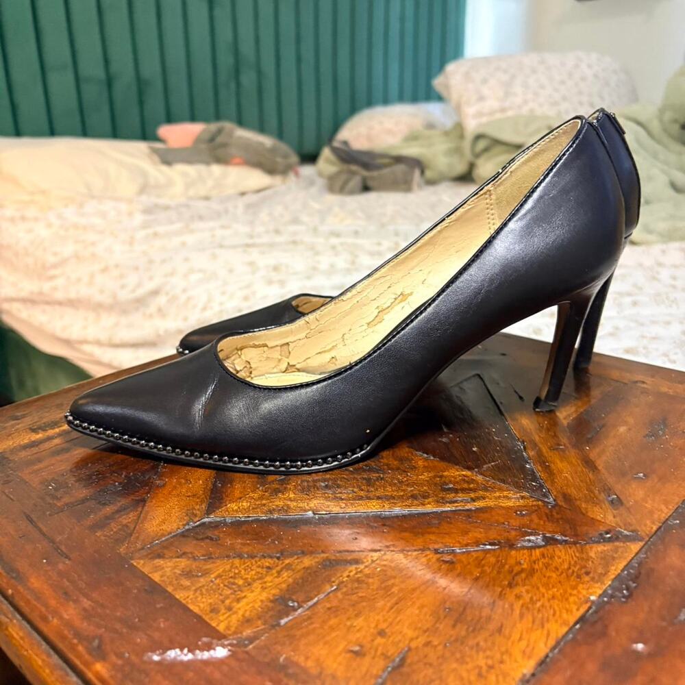 Coach Women's Size 8 Y2k era coach black pointed toe heels shoes Office Siren - Picture 2 of 8